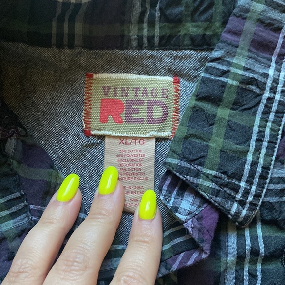 Vintage Red Plaid Shirt - XL - Picture 4 of 5